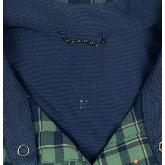 Club Ride Pearl Snap Shirt Men's Medium Green Plaid Outdoor Cycling Stretch - Picture 4 of 16